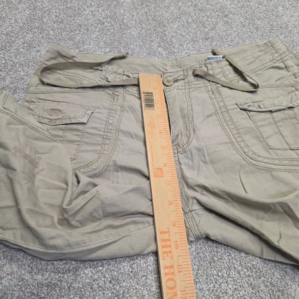 Y2K Parachute Indie Sleaze UnionBay Cargo Capri Pants Sz 7 Khaki Cotton Utility
